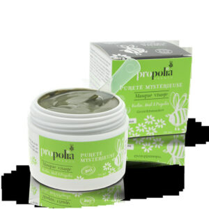 Masque visage BIO : kaolin, miel et propolis : 18,00€ Pot de 50ml spatule incluse